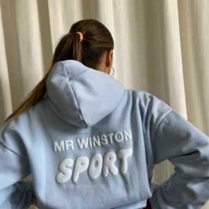 Mr Winston Baby Blue Puff Hoodie Sweat