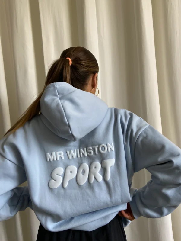 Mr Winston Baby Blue Puff Hoodie Sweat