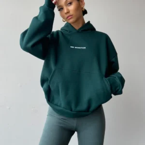 Mr Winston Bottle Green Puff Hoodie Sweat