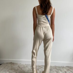 Mr Winston Cream Ribbed Pants