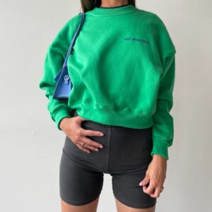 Mr Winston Cropped Irish Green Crewneck