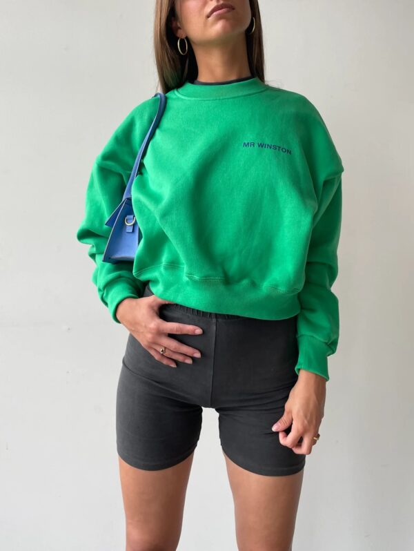 Mr Winston Cropped Irish Green Crewneck