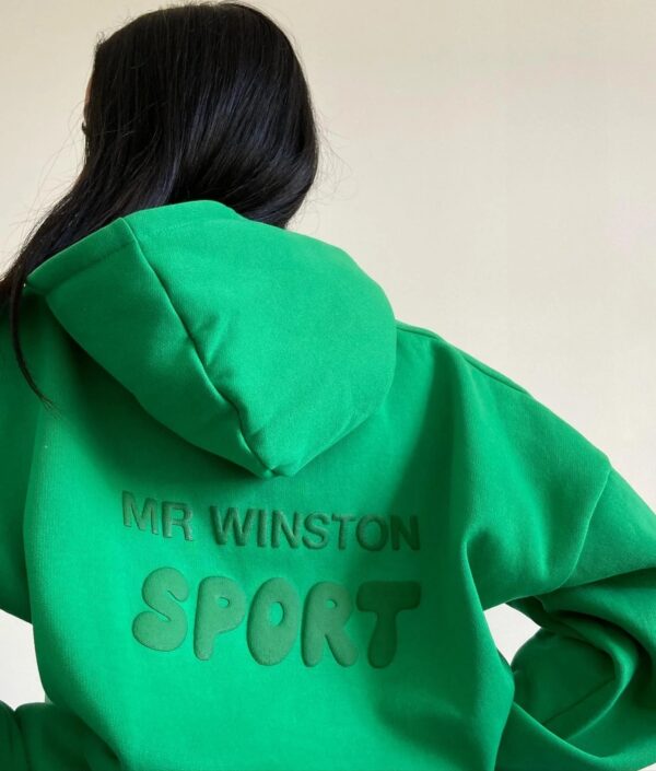 Mr Winston Irish Green Puff Hoodie Sweat