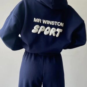 Mr Winston Navy Tracksuit bold Navy